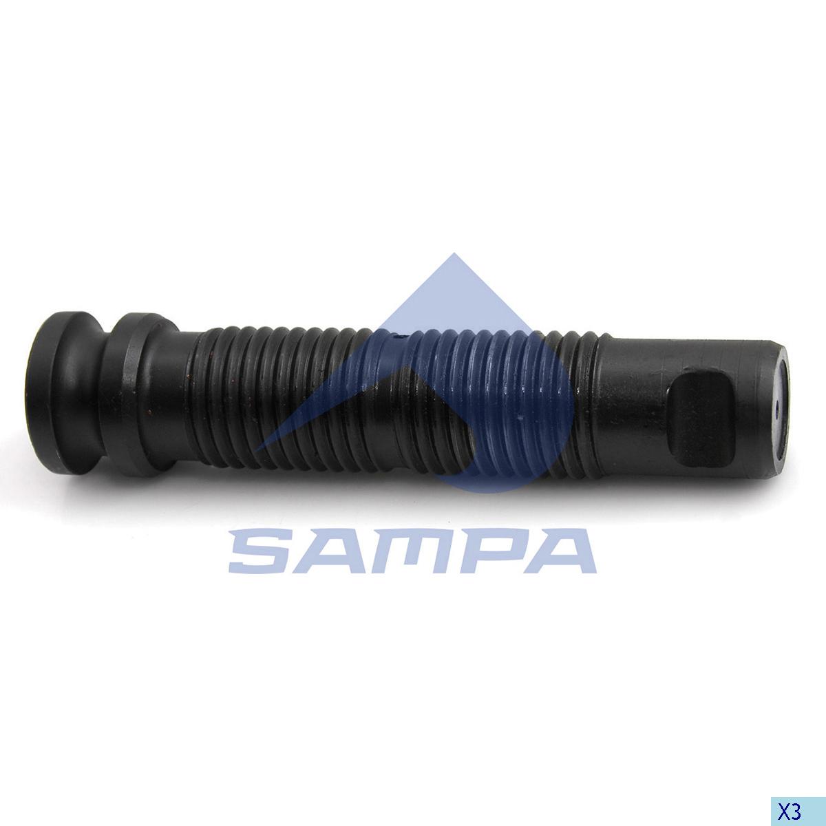Палец VOLVO FH12/16 передней рессоры (М33*4, L=170/38, масленка снаружи) 030.130 (SAMPA)