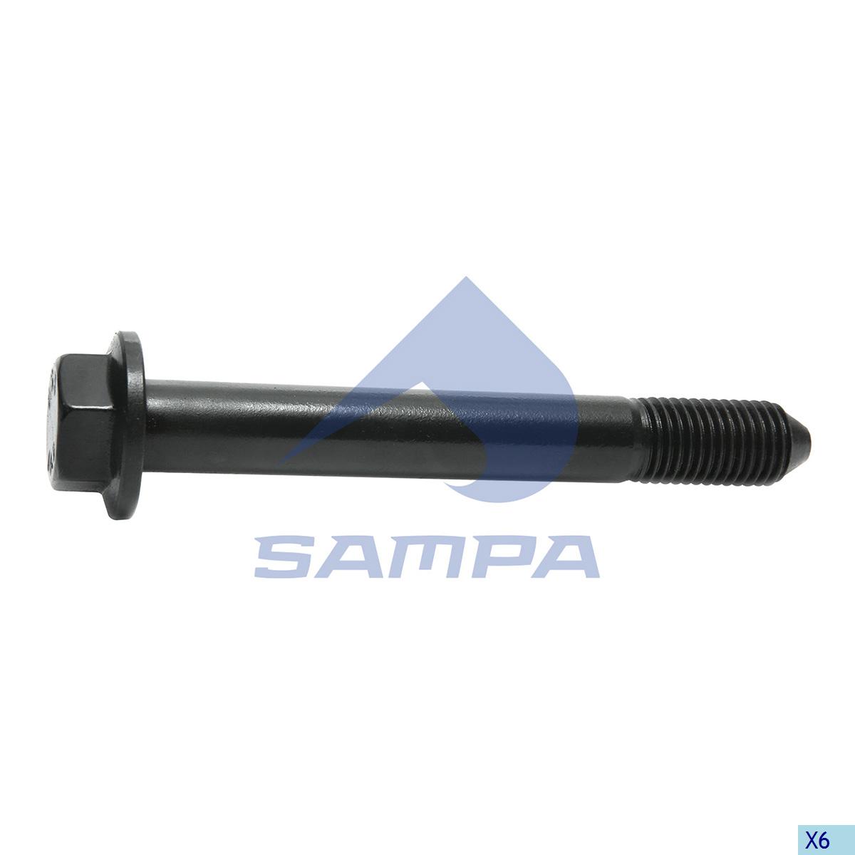 Болт М20*155*2,5 фланцевый передней рессоры VOLVO 030.251 (SAMPA)