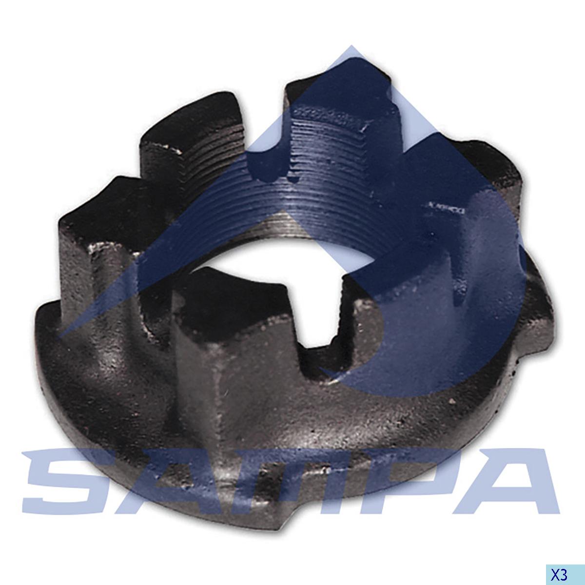 Гайка ступицы прицепа BPW (M52*2 SW80) корончатая 070.034/0326217120 (SAMPA)