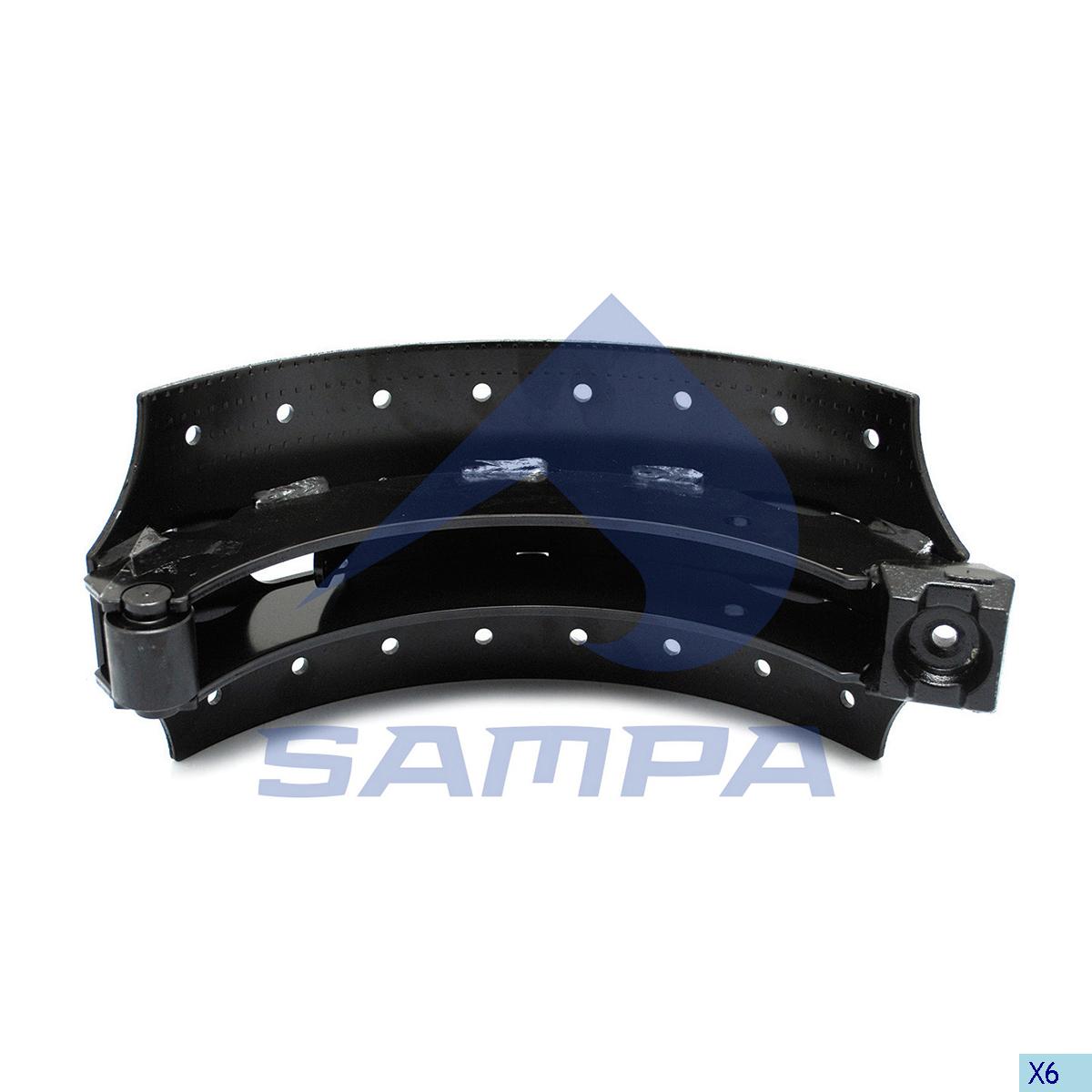 Колодка тормозная прицепа SAF (420*180, под 19283, с роликом, без накладок) 075.170 (SAMPA)