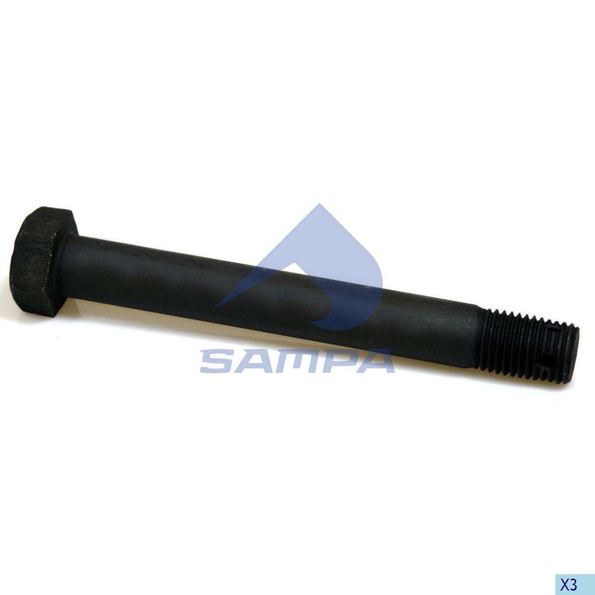 Болт М30*250*3,5 полурессоры прицепа BPW, Scania 101.117 (SAMPA)