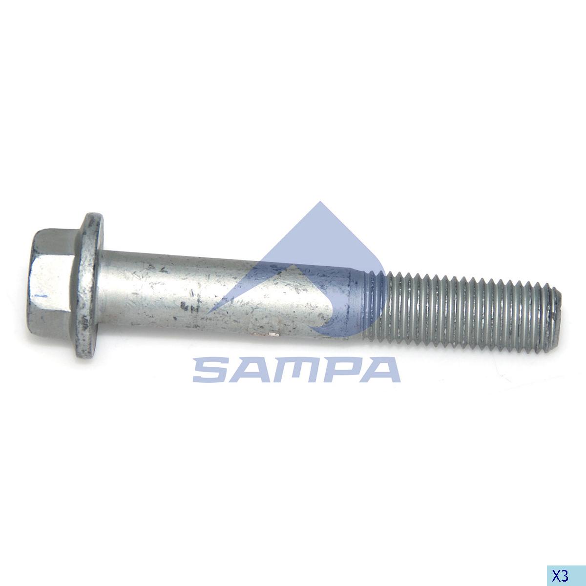 Болт М16*100*2 фланцевый крепления полуоси VOLVO 102.216 (SAMPA)