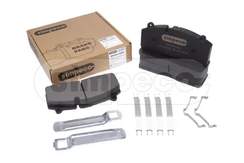 Колодки дисковые SAF B9-22S (210*93*30) (пер/зад с отв.под пятаки) SP0301.0080 (SIMPECO)