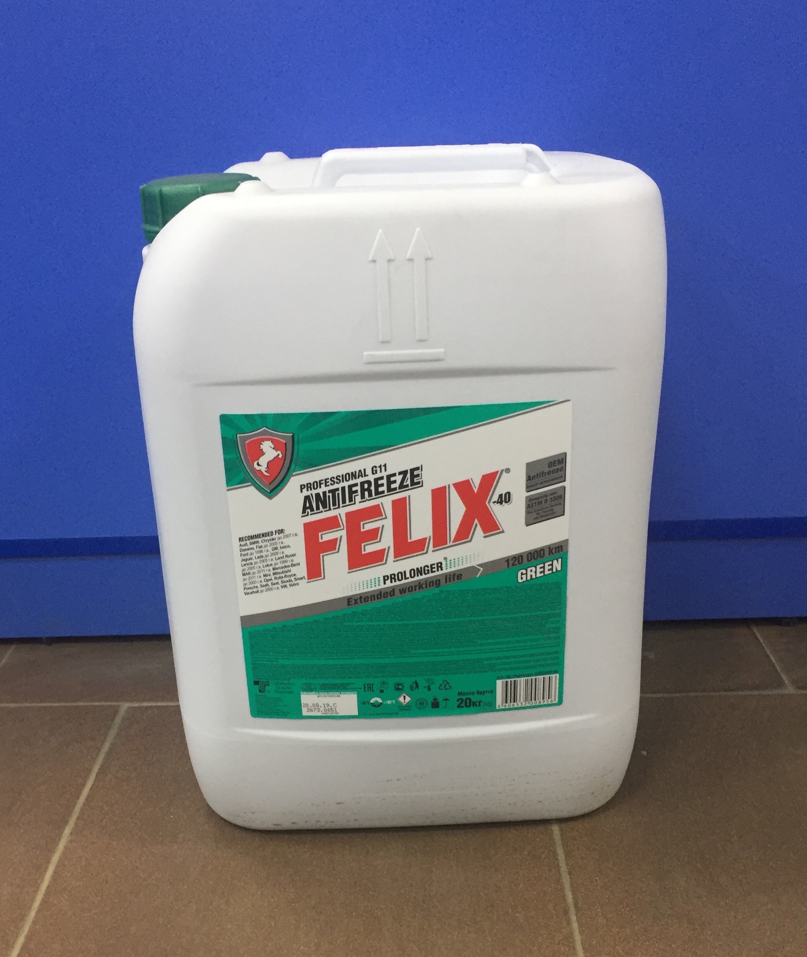 Антифриз FELIX PROLONGER-40 G11 зеленый 20кг ЧЗ